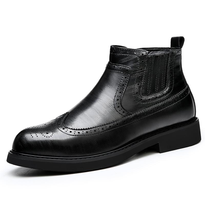 Модные роскошные брендовые мужские ботинки Chelsea, высококачественные кожаные туфли с резьбой, дизайнерские ботинки, модные повседневные деловые ковбойские сапоги