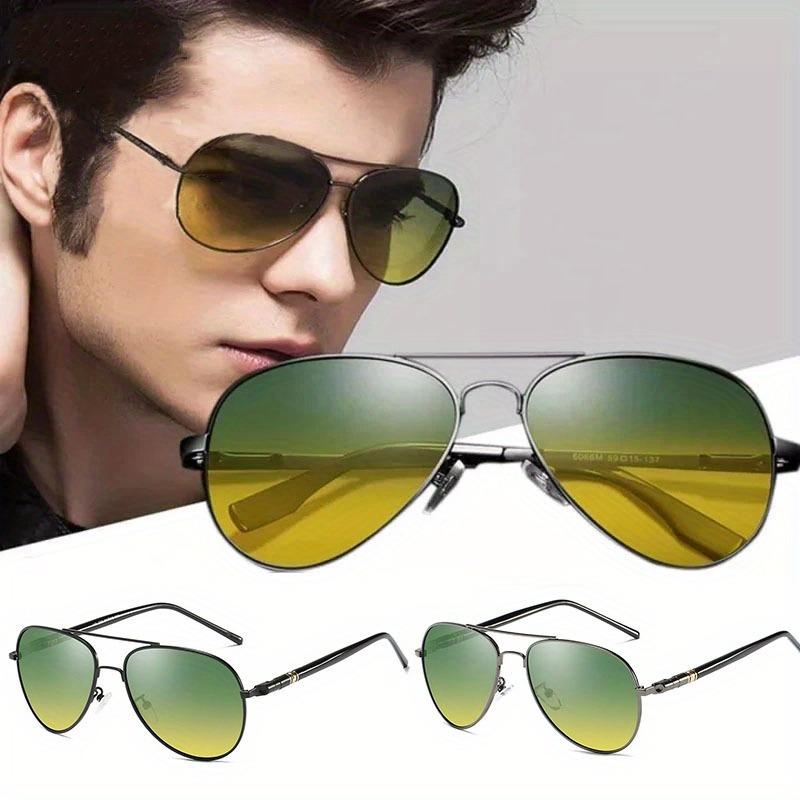 Men Women Yellow Green Night Vision Sunglasses Colored Reflective Glasses Sunglasses Black Unisex Fishing Lenses