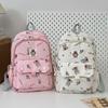 School Bag for Primary and Secondary School Students Cute Cartoon Printed School Bag Labu Cloth Casual Versatile Backpack College Style Backpack