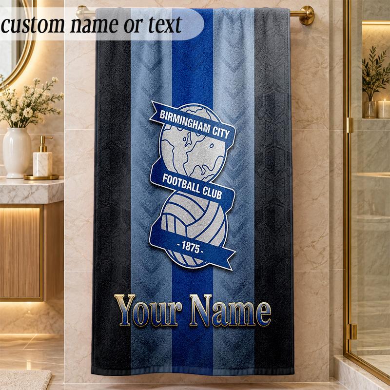 Beach TowelBIRMINGHAM CITY Football Custom Name Text Personalized Soft Towel for Beach Pool Indoor Home Decor Gift