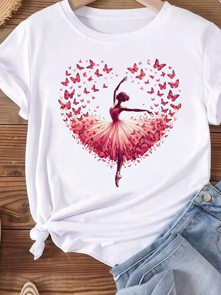 (Азиатский размер) пляжный тренд 90-х Женская футболка Топ Одежда Повседневная футболка Мода С принтом Леди Женская Графическая Футболки с коротким рукавом