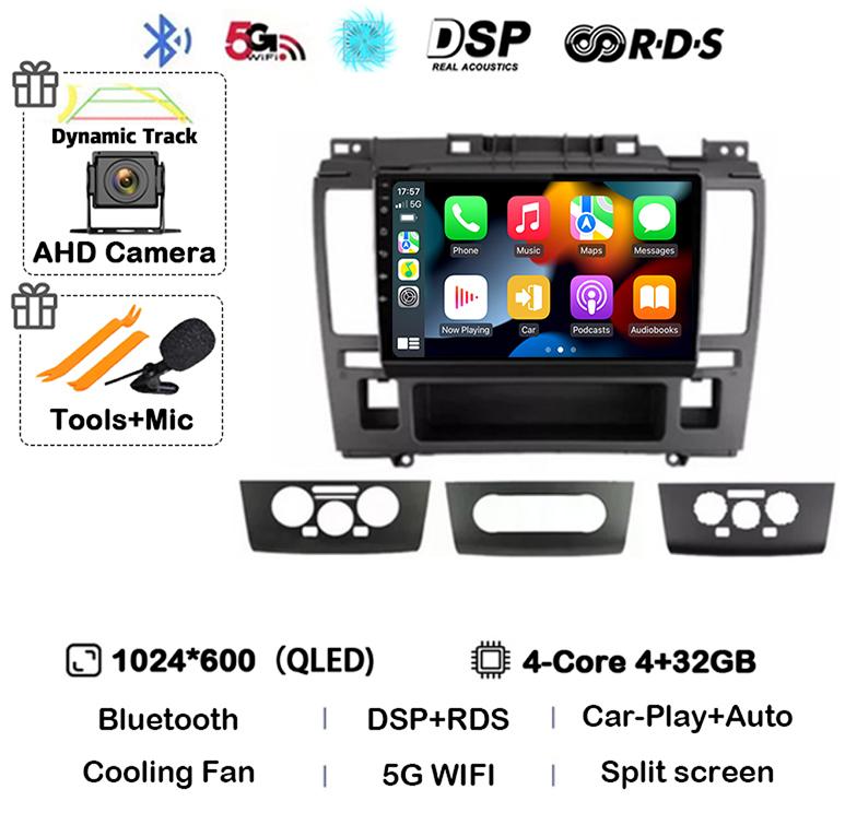 Android 14 Wireless Carplay+Auto 4G WIFI For Nissan Tiida C11 2004-2013 Car Radio GPS Multimedia Stereo Video Player Head Unit