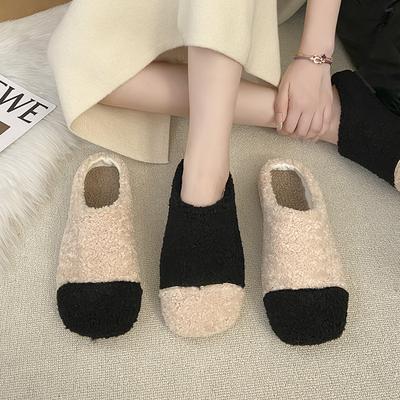 Высококлассные 2025 осень и зима новая цветовая гамма овечья шерсть сумка на плоской подошве тапочки для головы носить ленивые волосы тапочки полусапожки