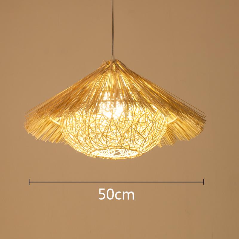 Retro Zen Bamboo Weaving Pendant Lamp for Restaurants & Teahouses