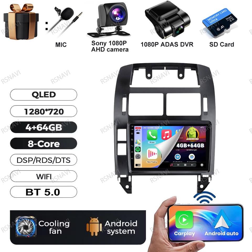Car Radio Android 16 For Volkswagen VW Polo MK4 6Q 9N 9N3 2004-2009 4G LTE Stereo Multimedia Autoradio Wireless Carplay Auto BT