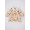 Baby Baby Flower Long Sleeve Twill Dress