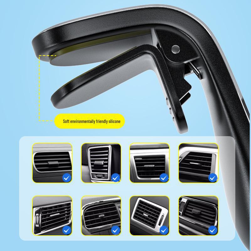 Магнитный держатель для телефона из алюминиевого сплава в форме буквы L для автомобильного воздуховода