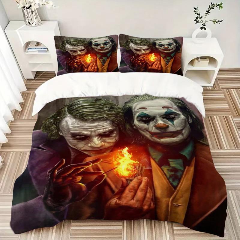 Joker Fire Print 3Pcs Bedding Setduvet Cover With 2 Bedropillowcase Home Birthday Gift