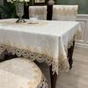 Tablecloth Rectangle Luxury Embroidery Lace Round Table Cover Flower Elegant Hollow Out Table Dining Cloth Table Flag Towels