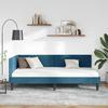 Corner Bed Frame with Headboard Blue 100 cm x 200 cm Velvet