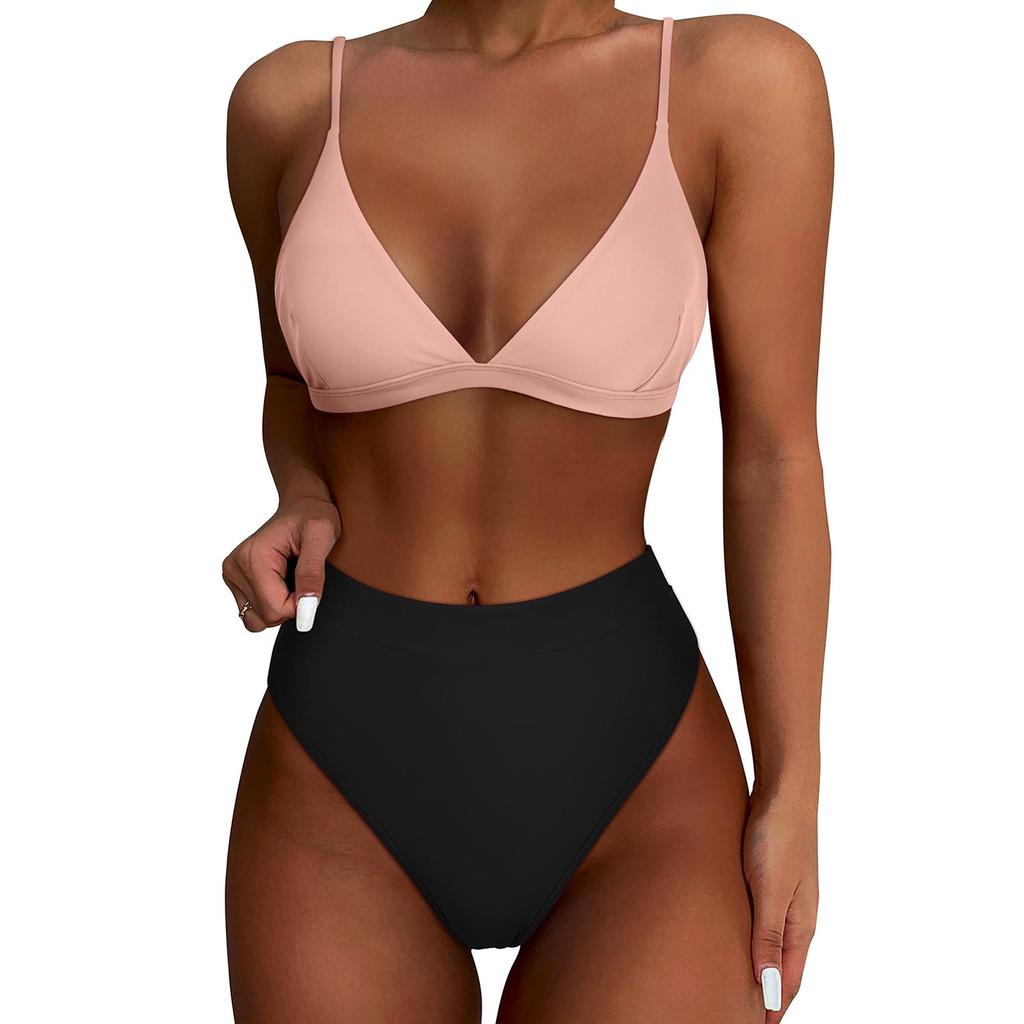 Женский раздельный сексуальный бикини, модный бюстгальтер с высокой талией, мягкий купальник без стального бюстгальтера