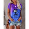 Summer 3D Print T-shirts Women Streetwear Cartoon Cats Fine Casual Fashion Short Sleeve T Shirt O-neck Tees Tops Clothing