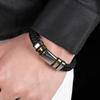New Fashion Personality Trend Men's Cool Simple Leather Smooth 4-ring Bracelet