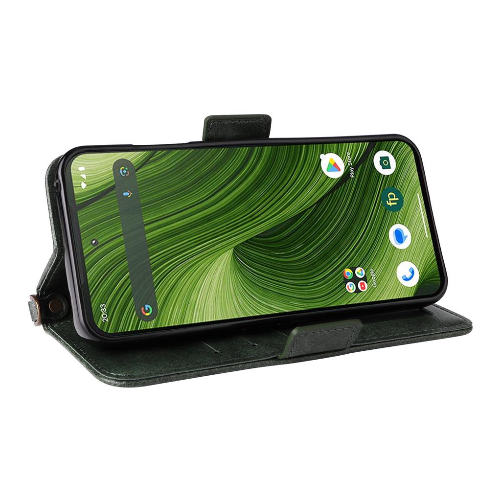 For Fairphone 6 Leather Case Magnetic Closure Wallet Stand Phone Cover with Crossbody Strap