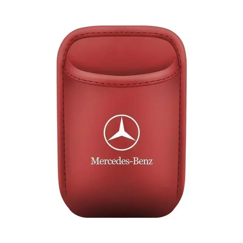 For Mercedes Benz A C E S G Class GLC CLE CLA GLB GLS W177 W205 W213 W222 X167 AMG Leather Water Cup Storage Box