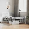 VidaXL Metal Bed Frame with Headboard-Footboard White 120x200cm 373756