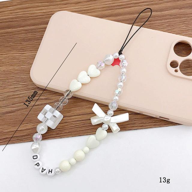 Простые облачные цветы, акриловая цепочка для телефона из бисера, ремешок ярких цветов с бантом и узлом-тюльпаном, чехол для телефона, веревка, ювелирные аксессуары для женщин