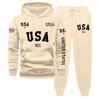 Мужской комплект толстовки большого размера однотонный с принтом Мужской повседневный спортивный костюм Комплект толстовки