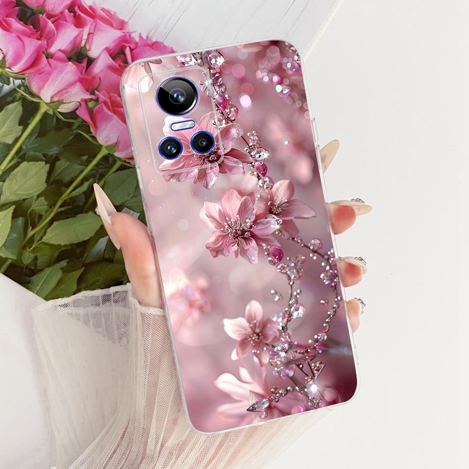 Luxury Flower Butterfly Bow Pattern Casing For Realme GT Neo 3 150W Neo 5 240E GT3 Back Cover Clear Soft Silicone Phone Case
