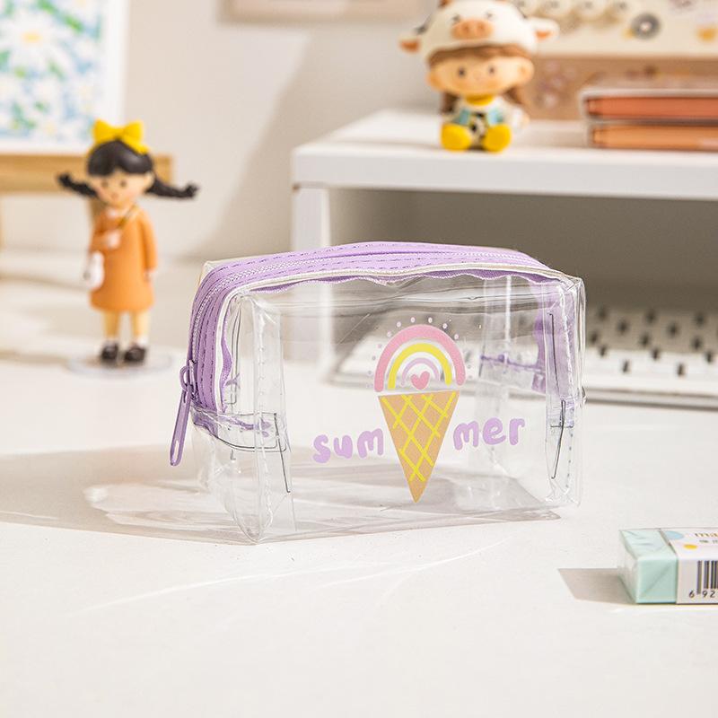 Милый мультяшный зверек, прозрачный ПВХ кошелек для монет, детские мини-портативные наушники, органайзер для кабеля передачи данных, женская водонепроницаемая косметичка