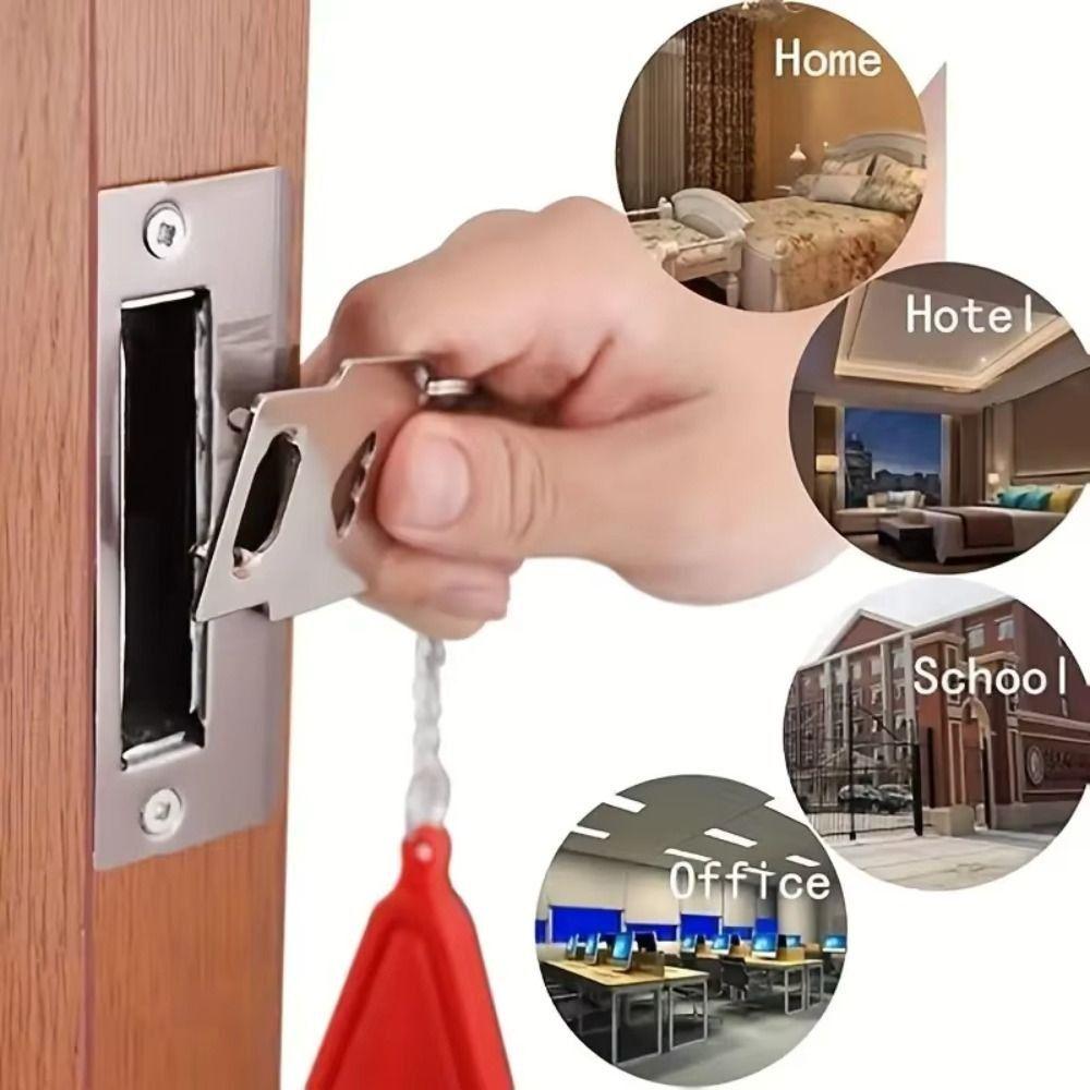 Battery-Free Portable Door Lock Double Hole Security Door Lock Universal Lock  Hotel Security