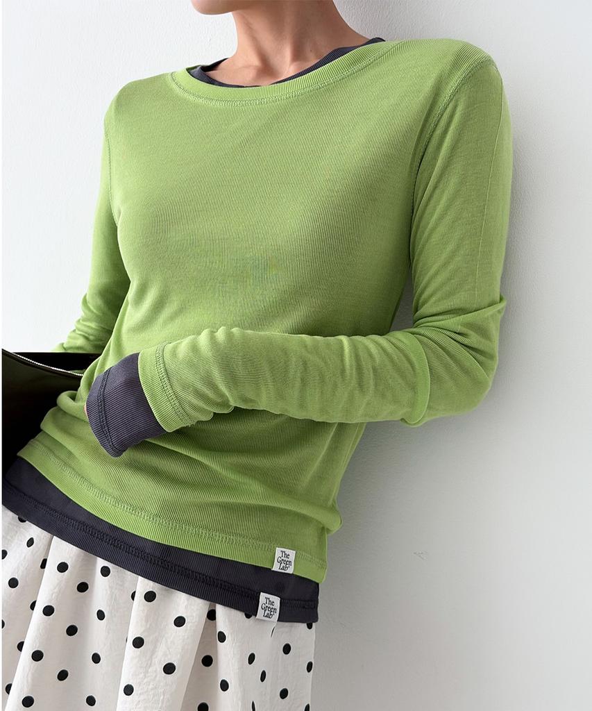 THE GREEN LAB Soft Tencel Airy Long Sleeve [Light Blue]