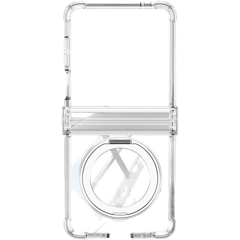 Galaxy Z Flip 8 Case With Air Cushion Corners Magnetic Adsorption 360 Rotating Stand Silicone Protective Cover