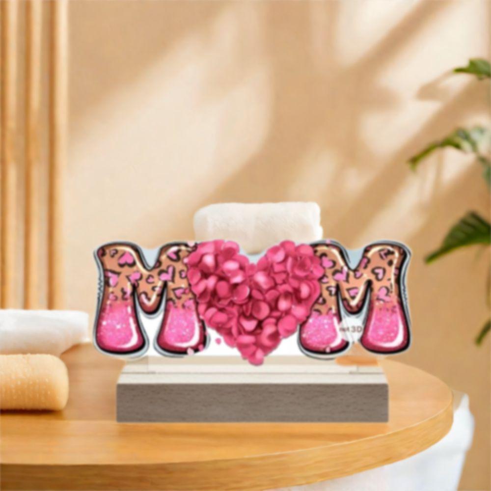 Акриловая настольная вывеска MOM Водонепроницаемая Love Flowers Украшение на День матери Подарок