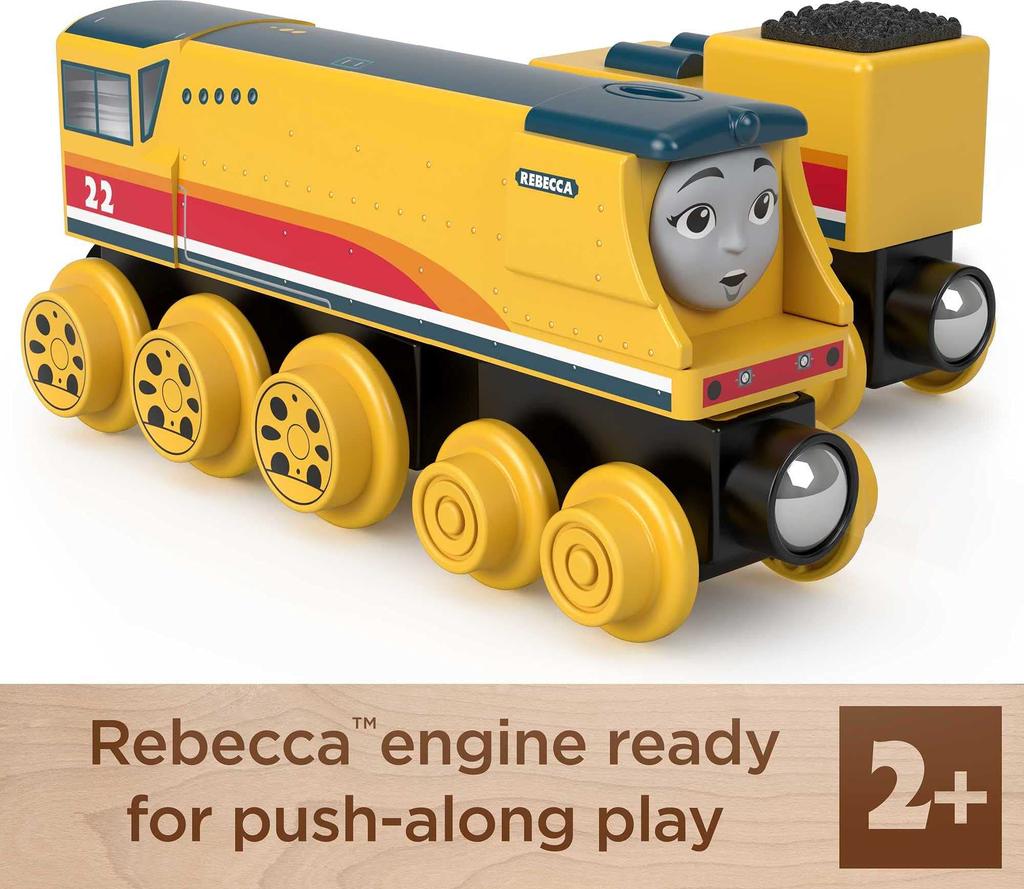 Mattel Thomas the Tank Engine Wooden Rail Series Rebecca Years Old and HBK14 (Thomas) [2 Up]
