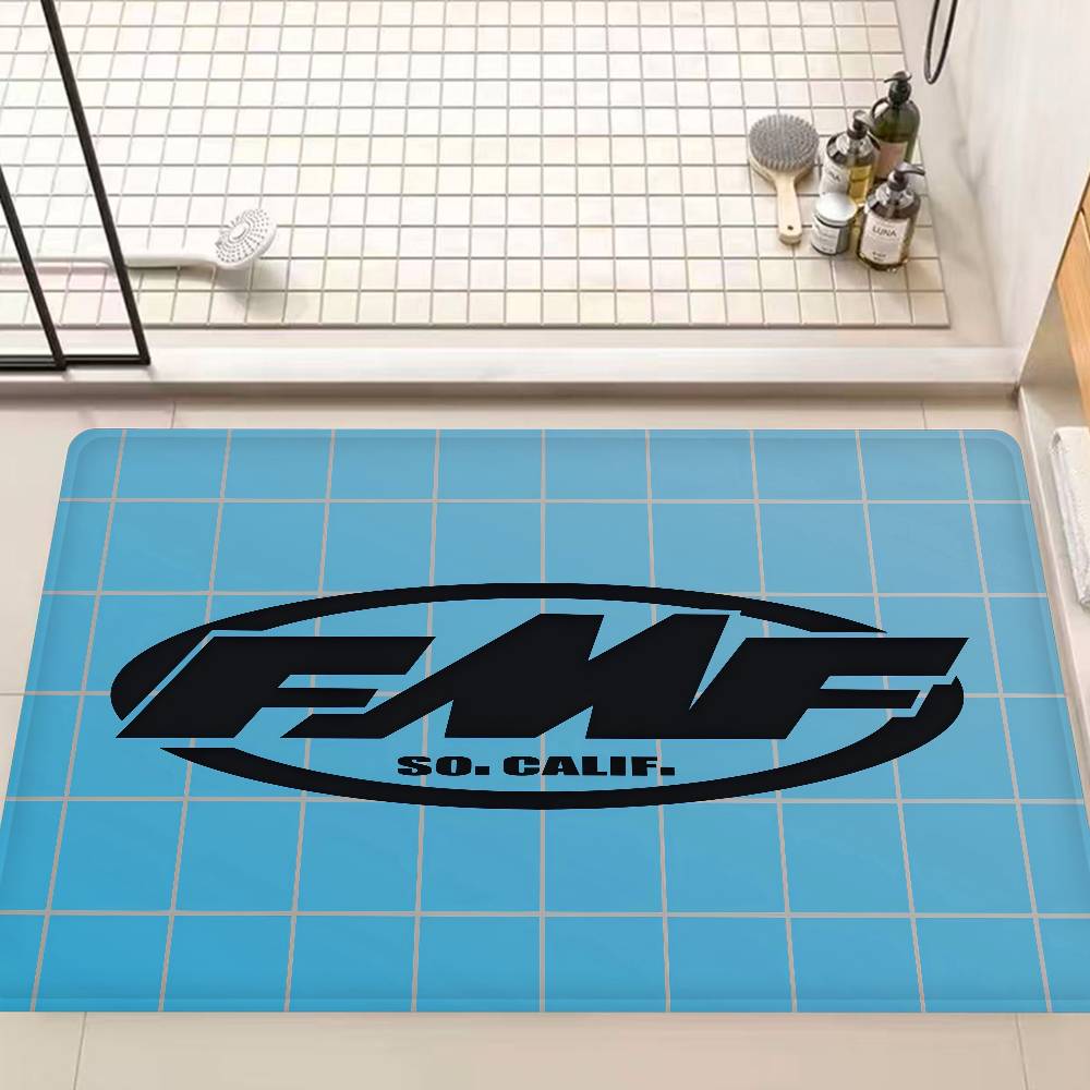 FMF Racing Logo Entrance Door Mat Washable Non-Slip Living Room Sofa Chairs Area Mat Kitchen Welcome Doormat
