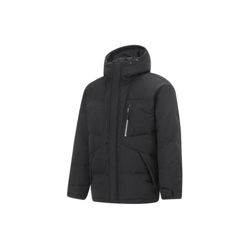 Li Ning Sports Lifestyle Series межсезонье в наличии чистый цвет свободный короткий пуховик мужская верхняя одежда черный AYMT065-1