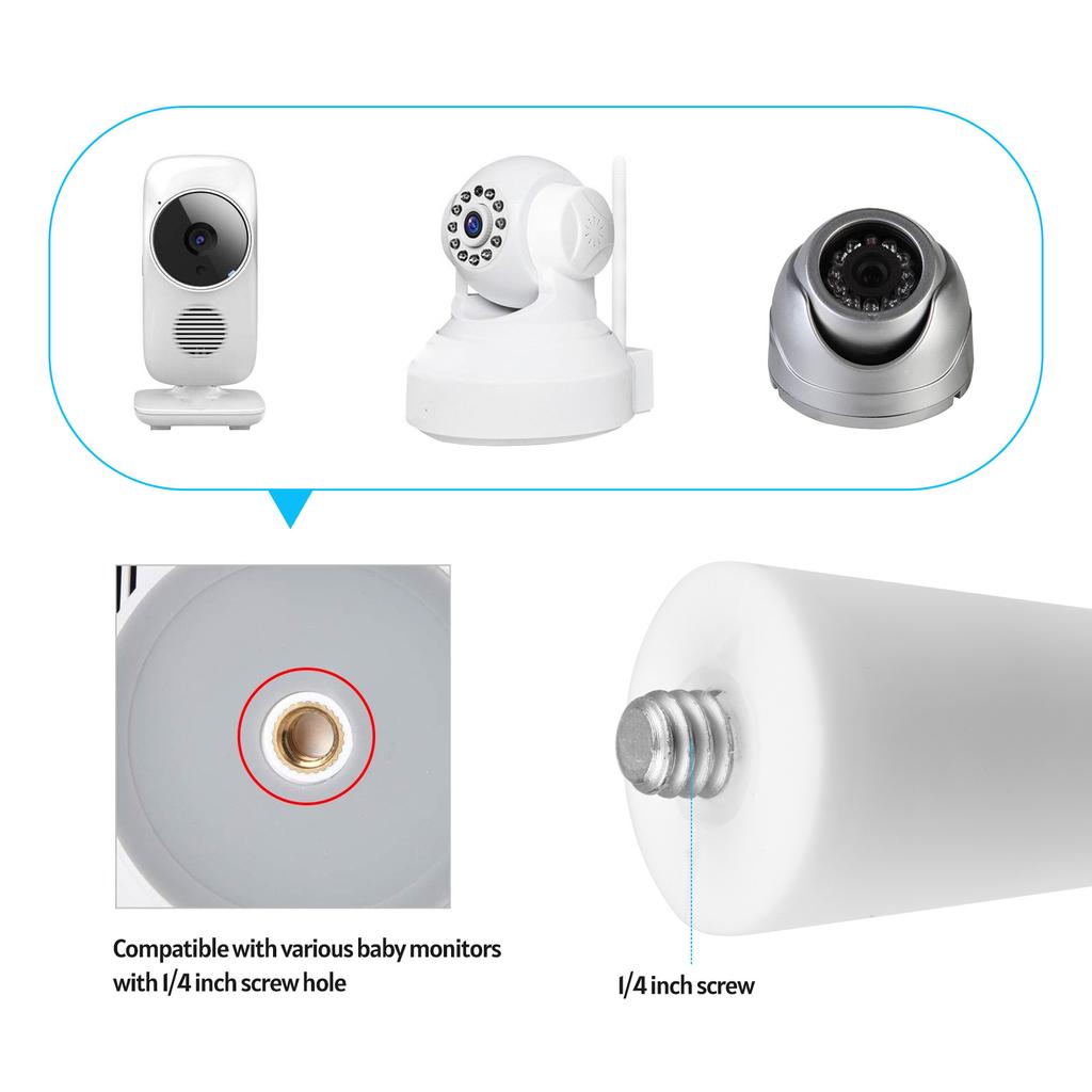 Универсальный держатель для радионяни. Универсальное поворотное крепление с винтом 1/4 дюйма для большинства мониторов в кроватках.