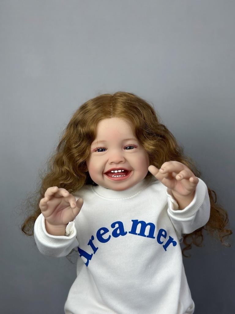 BZDOLL Реалистичная 60 см 24 дюйма, улыбающаяся кукла реборн, живой мягкий силикон, новорожденная принцесса, Bebe Artist, коллекция для девочек, подарок на день рождения