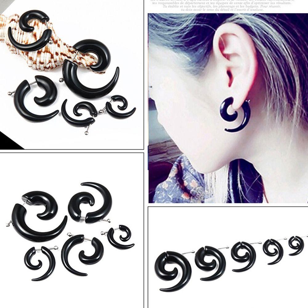 Design Trendy Bull Horn Acrylic Women Hoop Earring Men Earrings Stud Earrings Korean Style Earrings