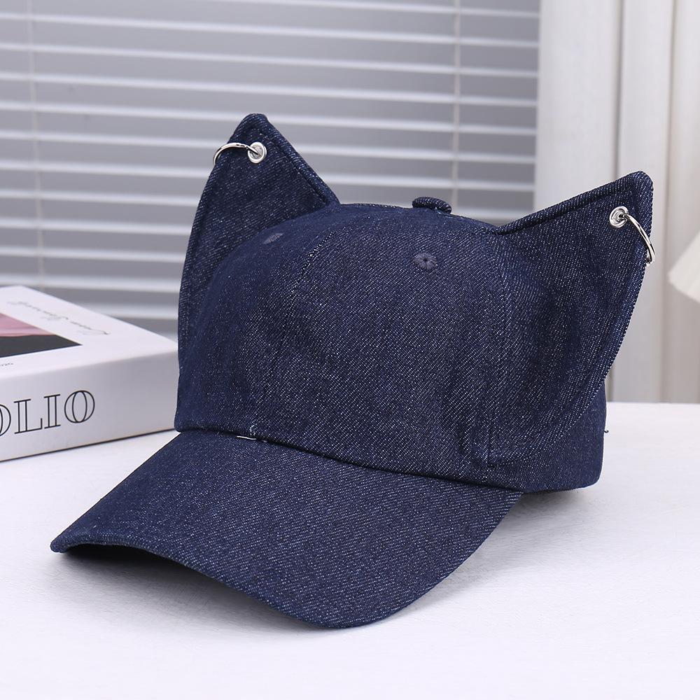 Fashion new three-dimensional rivet ears solid color simple baseball cap outdoor personalized wear trend breathable sun hat