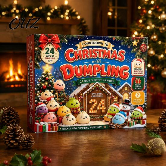 Holiday Countdown Toy Christmas Squeeze Advent Calendar 2026, 24 Days Mini Dumpling Gift Box Figures Calendar, Stress Relief Sensory Toys for
