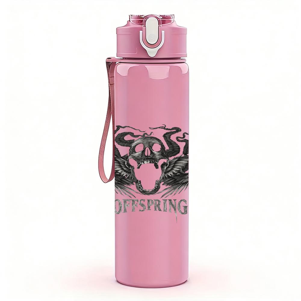 1PC Ornate Wolf Head Dark Grunge Print 750ml Portable Sports Water Bottle Leakproof Gym Outdoor Travel Drink Cup