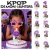 KPop Demon Hunters Двухцветная цифровая свеча - Милая мультяшная свеча для торта, Декор для дня рождения и праздника для фанатов