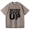 Женская высококачественная повседневная уличная футболка для фитнеса, мягкий спортивный костюм для осени и зимы, топы с принтом «Never Give Up», хлопковая футболка, качественные мужские свитера