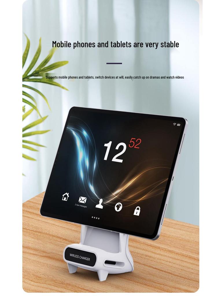 Беспроводная настольная подставка для быстрой зарядки 15 Вт с динамиком