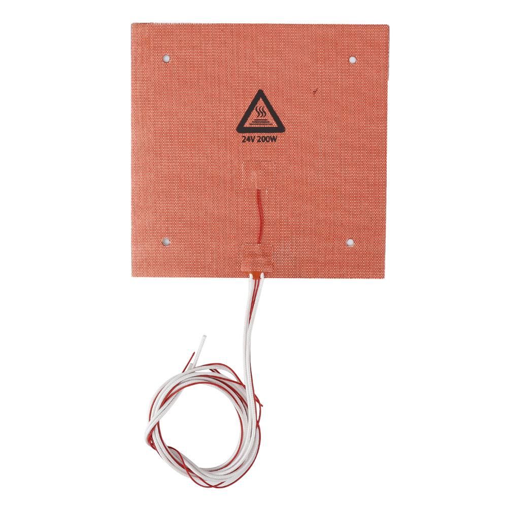 200W 24V 235*235mm High Temperature Resistance Silicone Heated Bed Heating Pad for 3D Printer