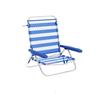 Chaise Pliante - Marbueno - Rayures Bleu Blanc - Aluminium - 5 Positions - Pliable
