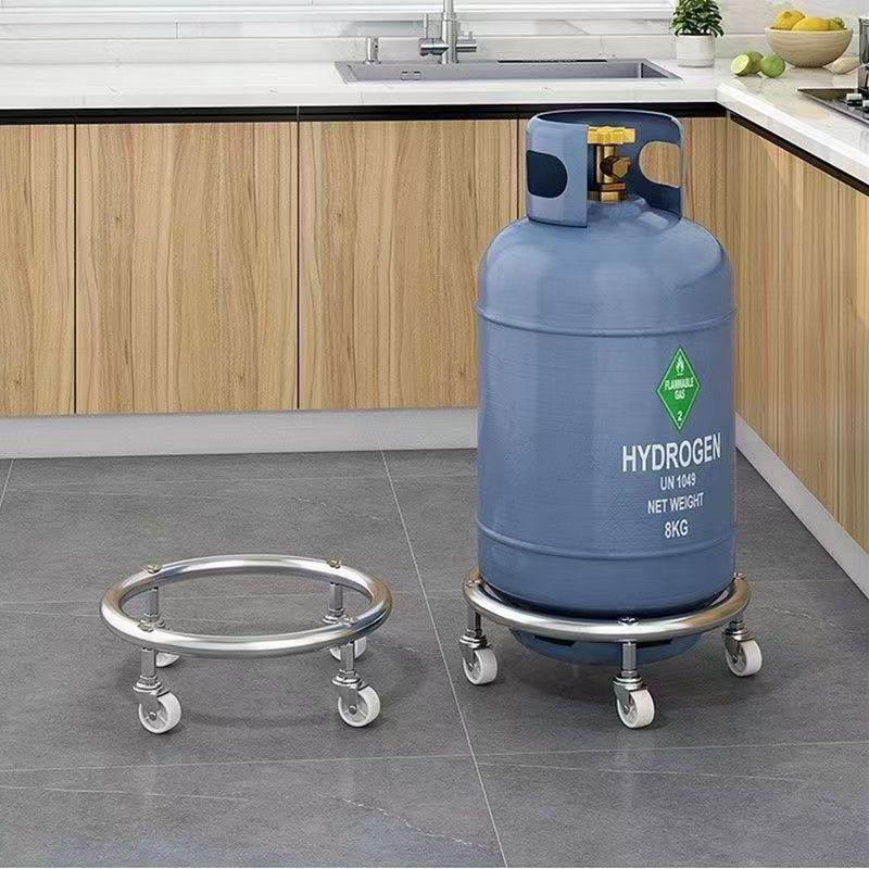 Gas Cylinder Stand with Universal Wheels for Kitchen Storage