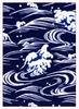 Tenugui Made In Japan Rough Waves Niwa-zome (hand Towel) - Chu-dyed, 100% Cotton, -