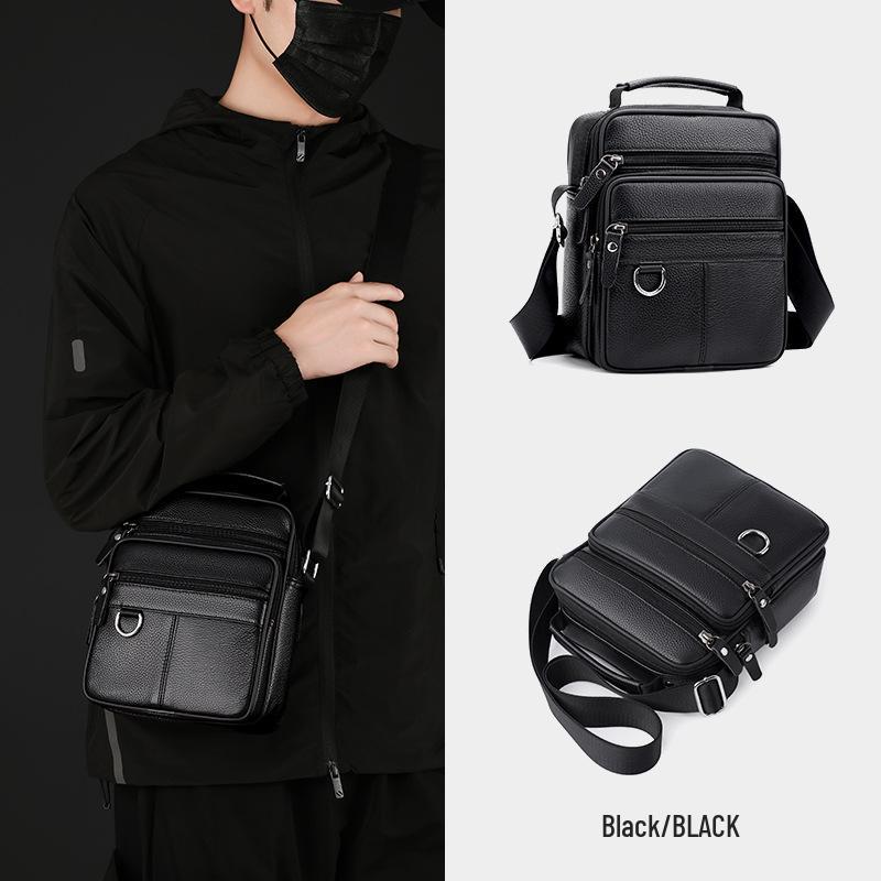 Men's Vertical Shoulder Bag: Business Casual Multi-compartment Backpack Briefcase