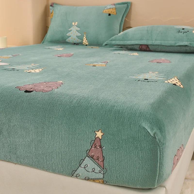 Зимняя теплая простыня со звездами, фланелевая флисовая простыня для двуспальной кровати размера Queen/King, универсальный наматрасник180