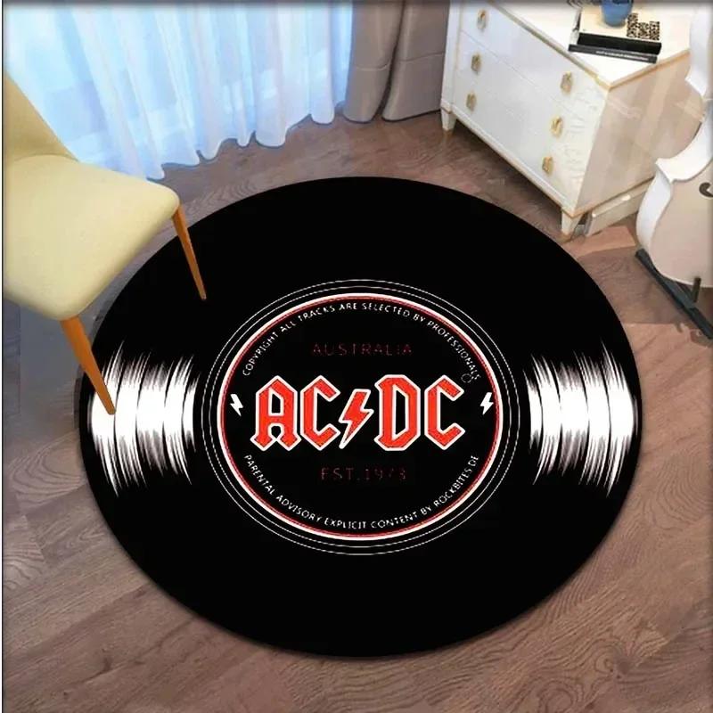 Круглый ковер с узором в виде CD с музыкой Ретро напольный коврик Декоративный для гостиной и спальни Противоскользящий коврик для отдыха Модная зональная ковровая дорожка