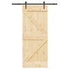 VidaXL Sliding Door and Hardware Kit 85x210 Cm Solid Pine 3332641