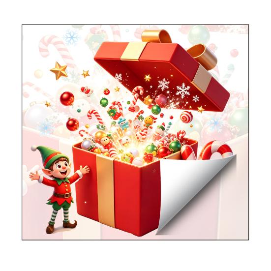 Holiday Window Murals Christmas Elf Gift Box Static Clings, Reusable Stickers, Ideas Candy Cane Snowflake Glass Stickers for Home Shop Decor Clings