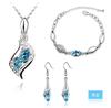 New Fashion Crystal Necklace Bracelet Earrings Zircon Sets for Women Conjuntos De Joyeria